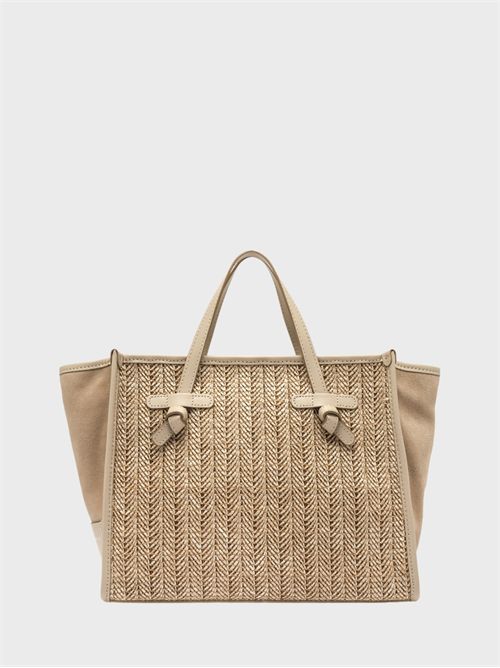 Borsa a tracolla Miss Marcella 32 in paglia e suede GIANNI CHIARINI MARCELLA | BS9762MDNSABBIA